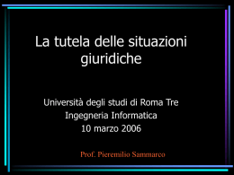 Tutela situazioni gi.. - Dipartimento di Informatica e Automazione