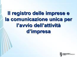 IL REGISTRO DELLE IMPRESE