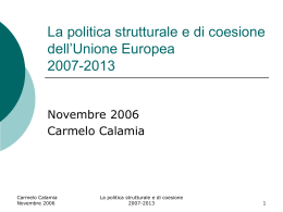 La politica strutturale e di coesione dell`Unione Europea 2007-2013