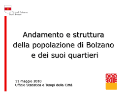 Dati e analisi - Comune di Bolzano