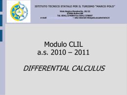 Math: Differential Calculus - Portale Europa per l`Istruzione