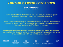 L` esperienza di Starwood Hotels & Resorts