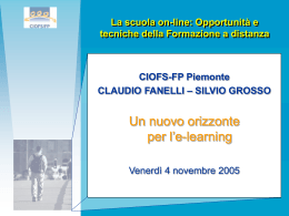 Il Progetto Il CIOFS FP Piemonte