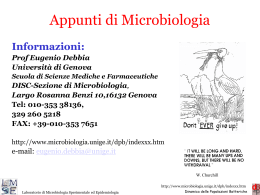 gen 01 anatom - Sezione di Microbiologia
