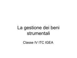 La gestione dei beni strumentali