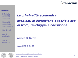 Definire la criminalità economica