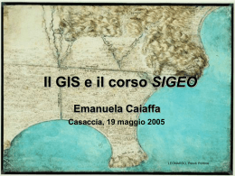 La Scienza dell`Informazione Geografica e il GIS