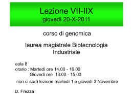 Lez7-8_Genomica_20-X-11 - Università degli Studi di Roma Tor