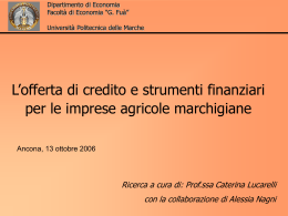 3- Le caratteristiche dell`offerta di credito