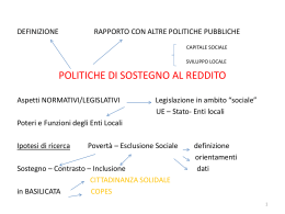 Le politiche di sostegno al reddito in Basilicata