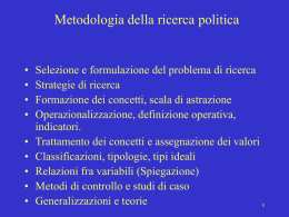 Metodologia della ricerca politica - Dipartimento di Scienze sociali e