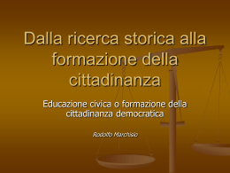 Dalla ricerca storica alla formazione della cittadinanza