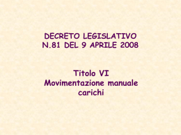Movimentazione Manuale Carichi