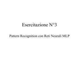 Pattern Recognition con Reti MLP