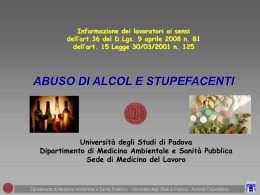 SEMINARIO SU ALCOL E SOSTANZE - INFN