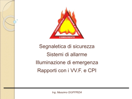 Segnaletica, Allarmi, Illuminazione