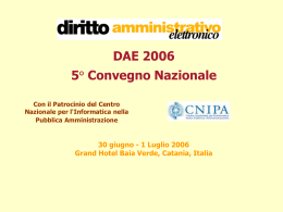 DAE 2006 - 5&deg; Convegno Nazionale Catania, 30 giugno