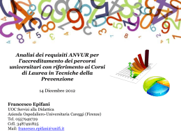 Presentazione: Requisiti ANVUR - dott. Francesco Epifani