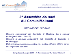 Sintesi attivit&agrave; ALI ComuniMolisani