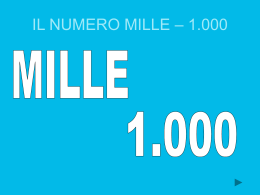 IL NUMERO MILLE – 1.000