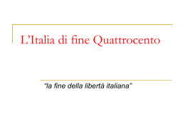 L`Italia a fine Quattrocento