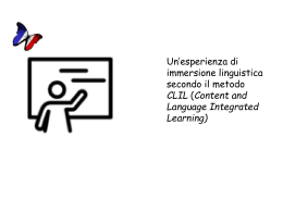 Content and Language Integrated Learning) Impariamo il francese…