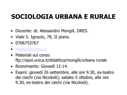 SOCIOLOGIA URBANA E RURALE