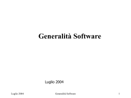 Generalità Software