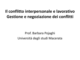Il conflitto interpersonale e lavorativo