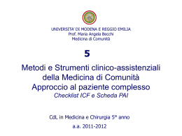 5.Metodi e strumenti clinico assistenziali di MC.Approccio BPS