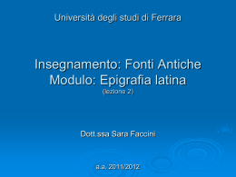 Lezione_2 - Università degli Studi di Ferrara