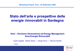 Stato dell`arte e prospettive delle energie rinnovabili in Sardegna G