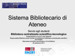 Sistema Bibliotecario di Ateneo - Universit&agrave; degli Studi di Ferrara