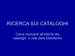 RICERCA SUI CATALOGHI (Carlo e Francesco)NO AUDIO