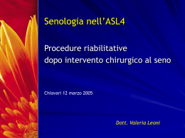 Senologia nell`ASL4 - ASL n. 4 Chiavarese