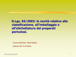 D.Lgs. 65/2003 - Ordine dei Chimici della Toscana