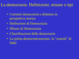 Democrazia: definizioni, misure, tipi