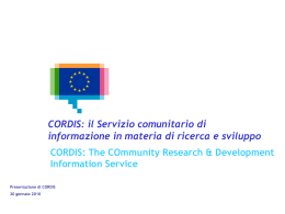 CORDIS Presentazione Enterprise Europe Network Pisa