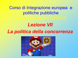 Corso di Integrazione europea e politiche pubbliche 2008-09
