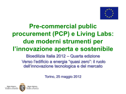 Pre-commercial public procurement (PCP) e Living Labs