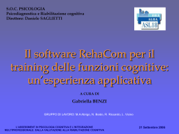 Il software Rehacom per il training delle funzioni cognitive
