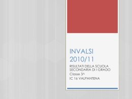 Invalsi 2011 - IC 16 Valpantena