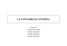 LA CONTABILITA` INTERNA