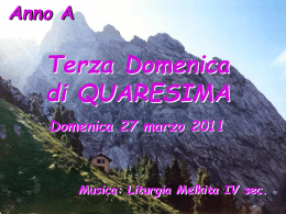 III Domenica di Quaresima, Anno A - Letture (27 marzo