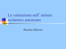 La valutazione nell`istituto scolastico autonomo