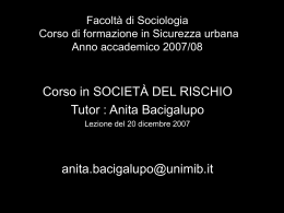 Tutorship 4 societa del rischio