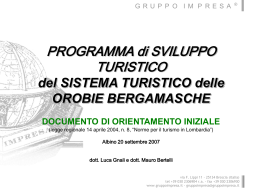 Il Sistema turistico delle Orobie bergamasche