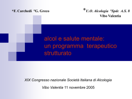 Alcol e Salute Mentale: un programma terapeutico strutturato