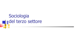 Sociologia del terzo settore - Dipartimento Tempo, Spazio