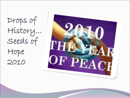 Drops of History…Seeds of Hope